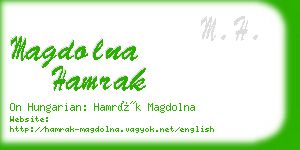 magdolna hamrak business card